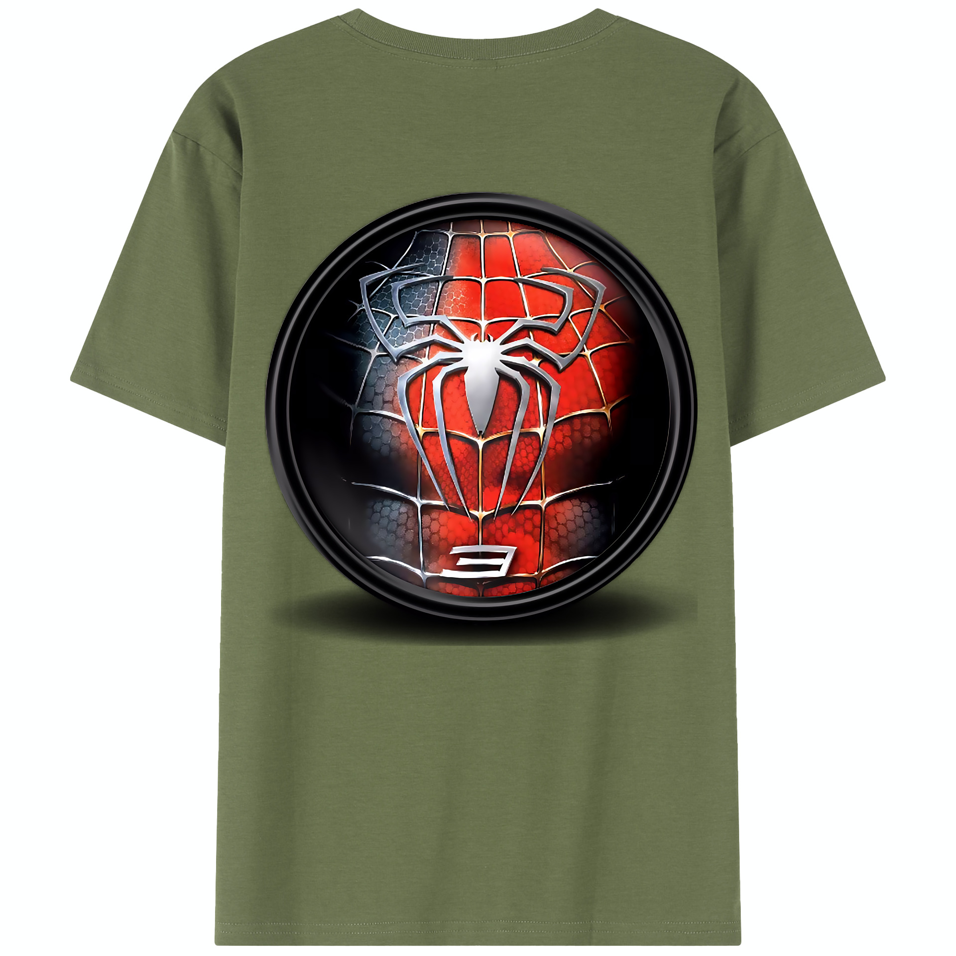 （画像用） Spider Man スパイダーマン 綿100％半袖Tシャツ（背面プリント）